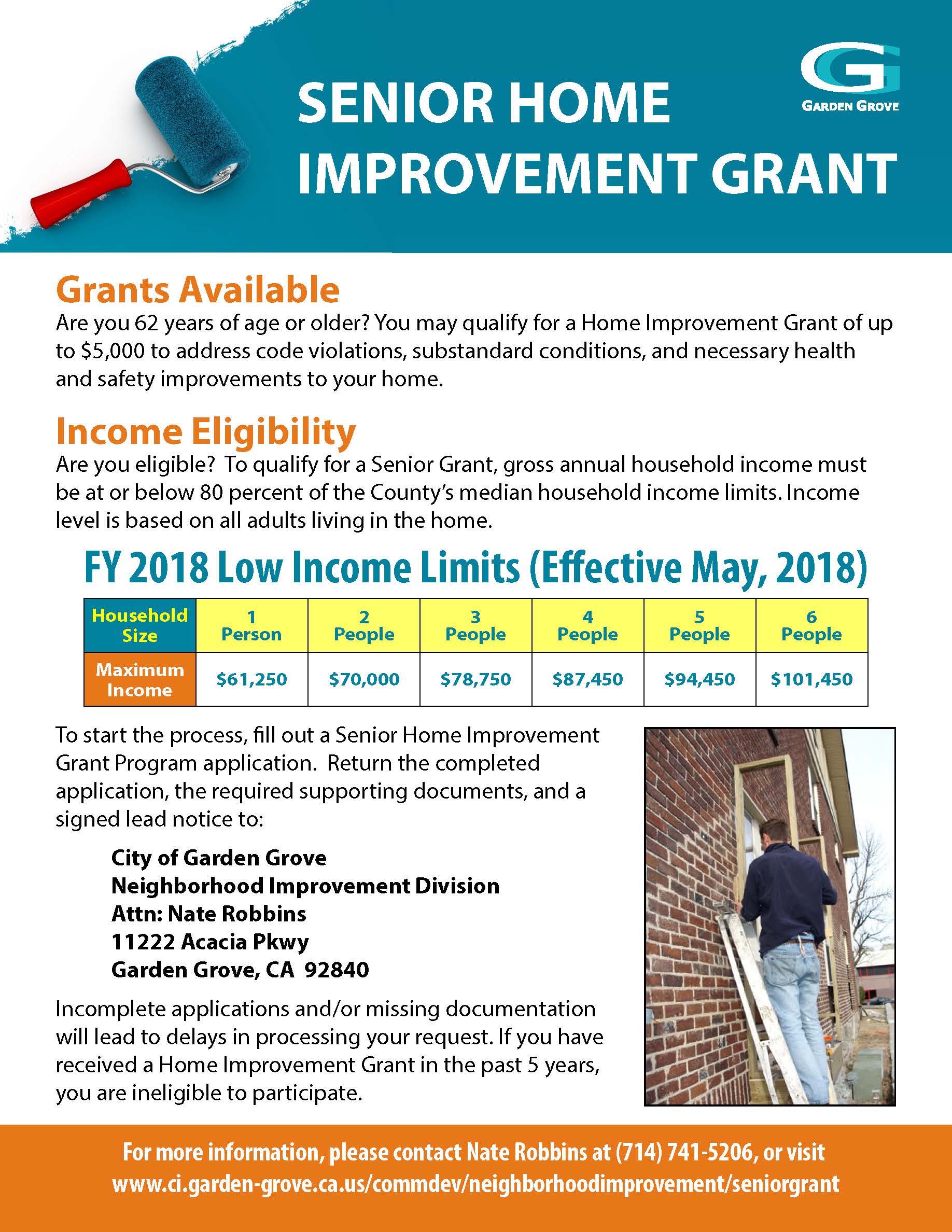 Grants Available for Senior Home Improvement Program City of Garden Grove