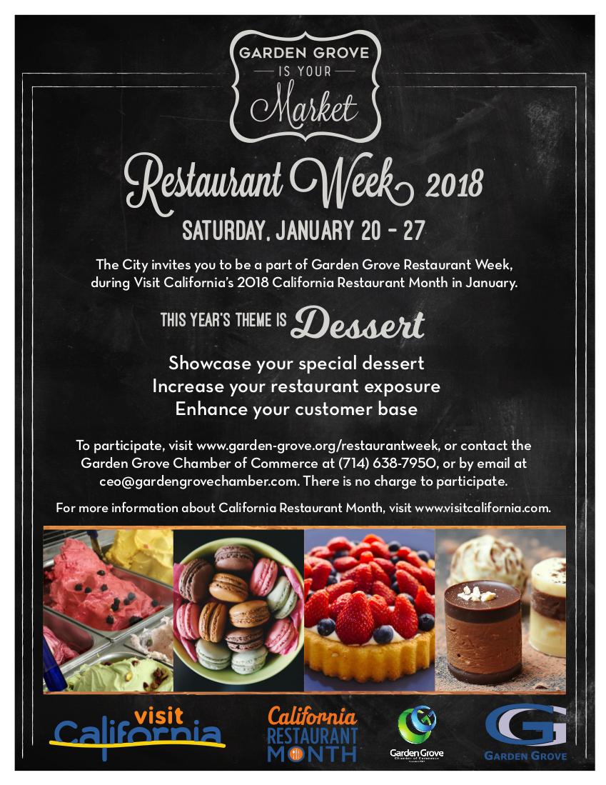 Showcase Your Best Desserts During Garden Grove Restaurant Week