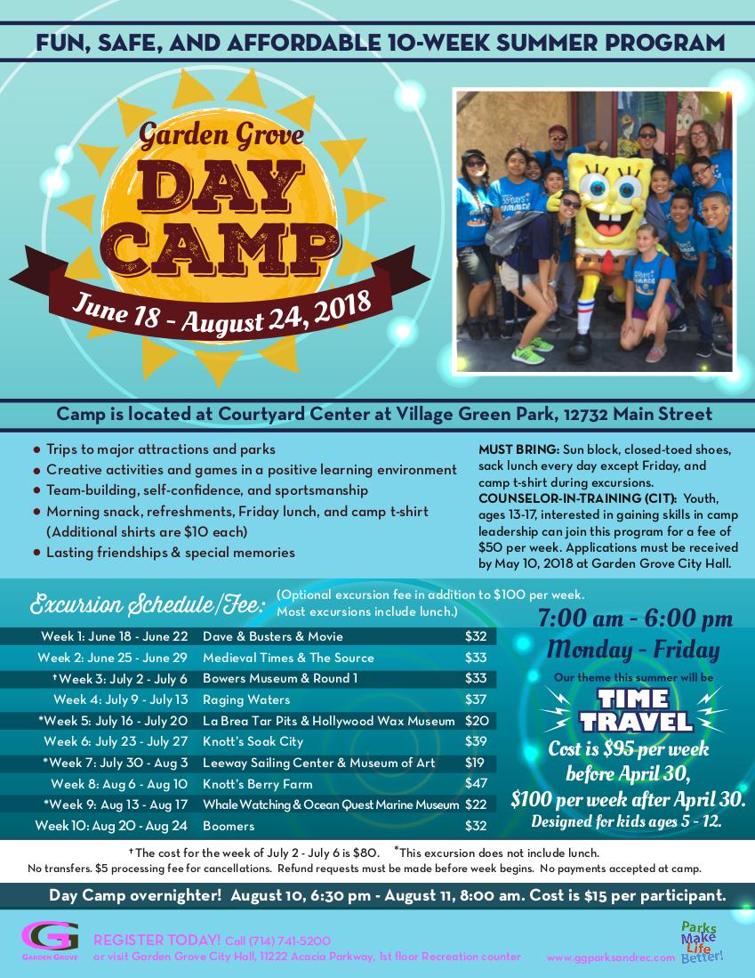 Photo of the 2018 Day Camp Flyer Photo of the 2018 Day Camp Flyer