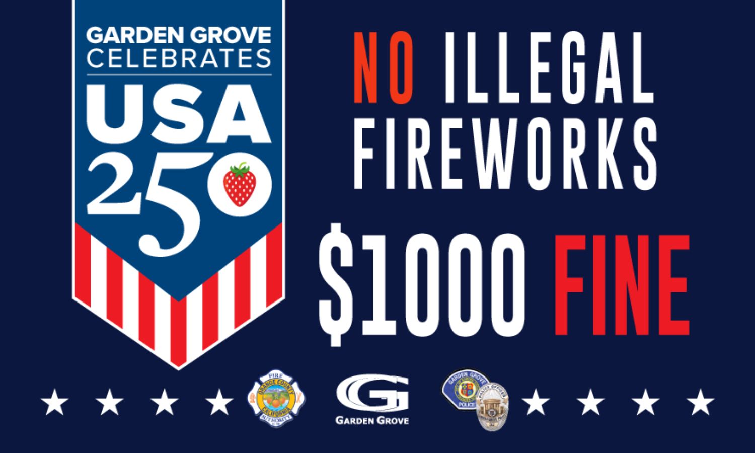 No Illegal Fireworks $1000 Fine