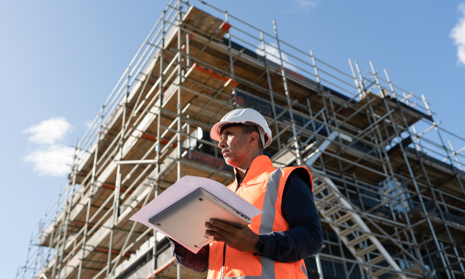Construction manager on project site