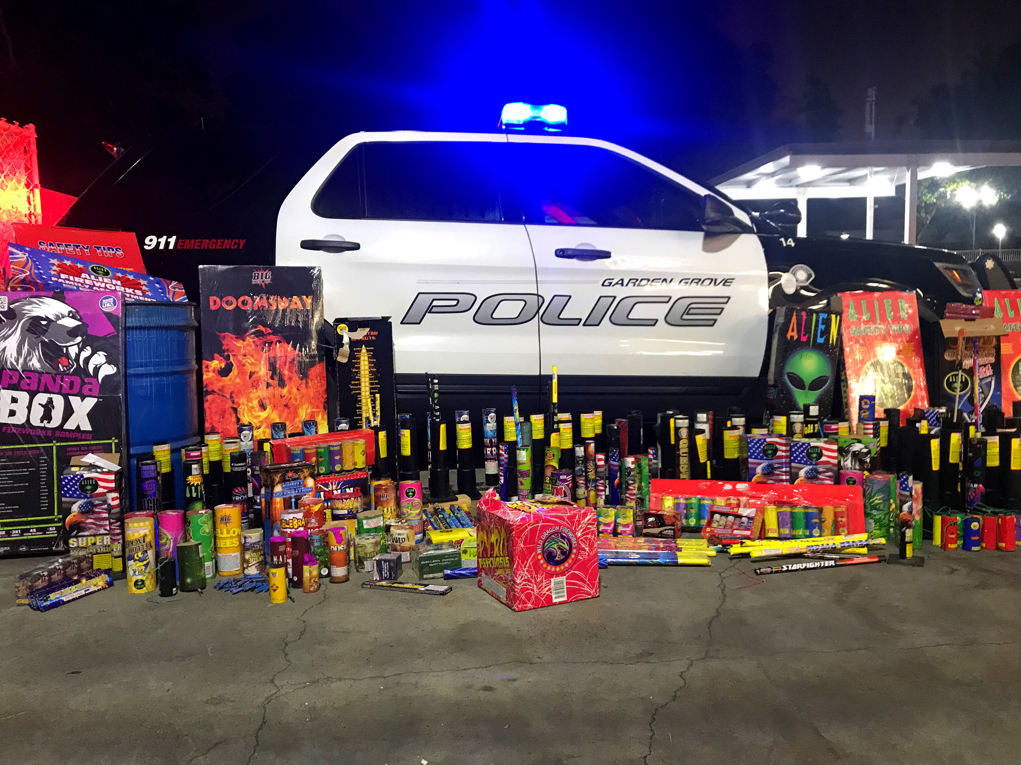 Illegal Firework Confiscation by the Garden Grove Police Department