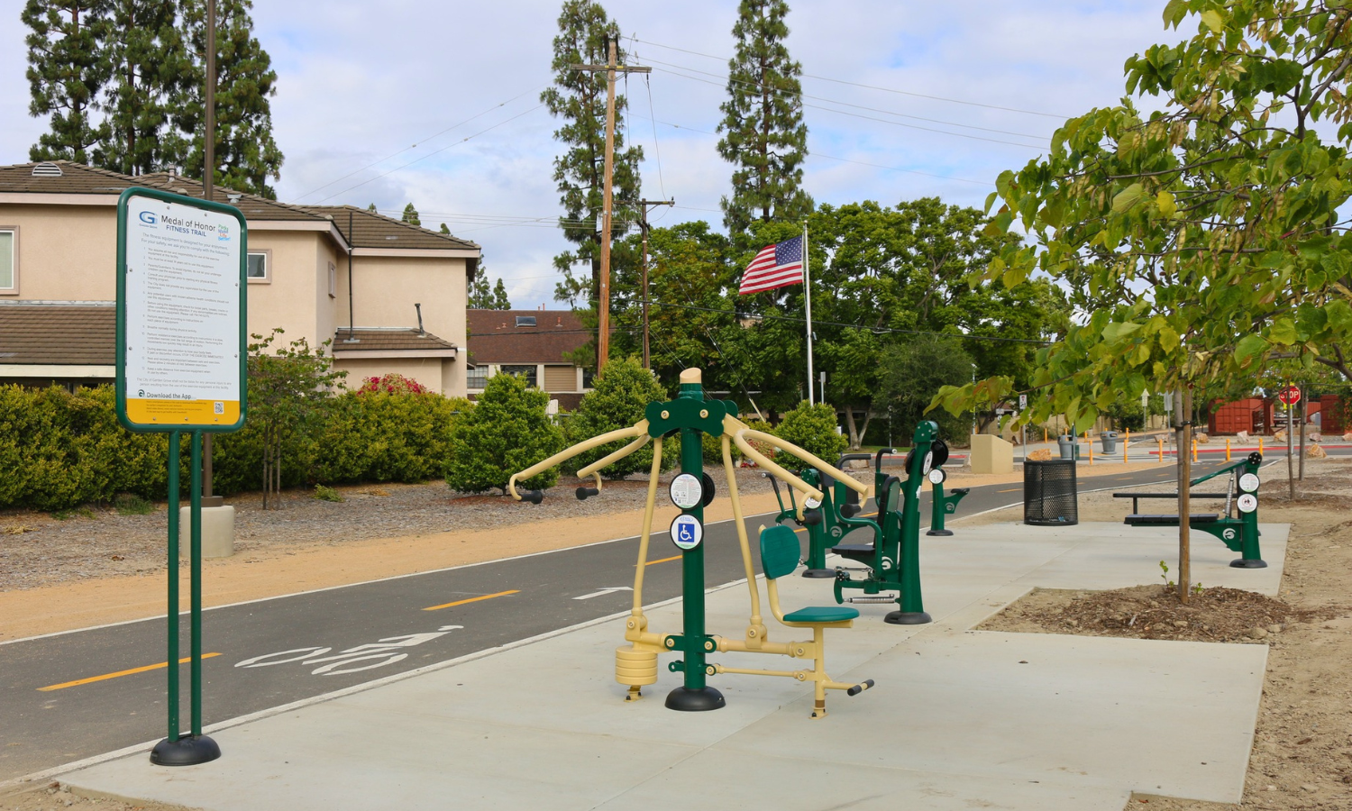 New fitness equipment at the Medal of Honor Bike &amp; Pedestrian Trail