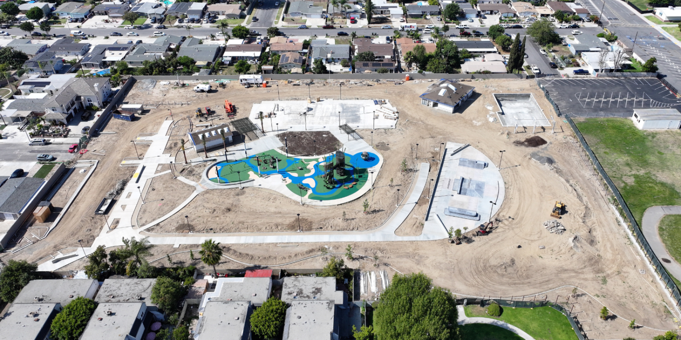 Aerial shot of Woodbury Park
