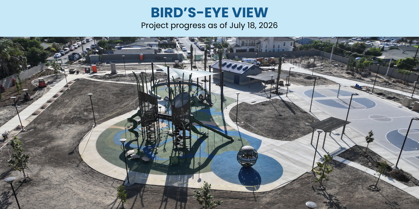 Aerial shot of Woodbury Park playground