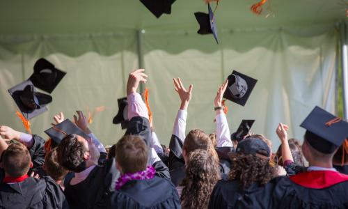 Stock photo of graduates.