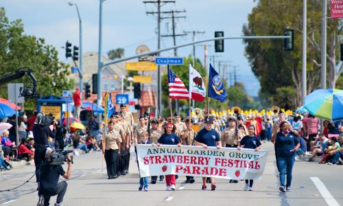 Photo of the annual Garden Grove Strawberry Festival.