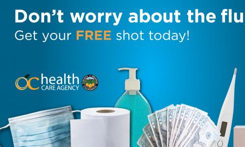 OC HCA's flu shot campaign graphic.