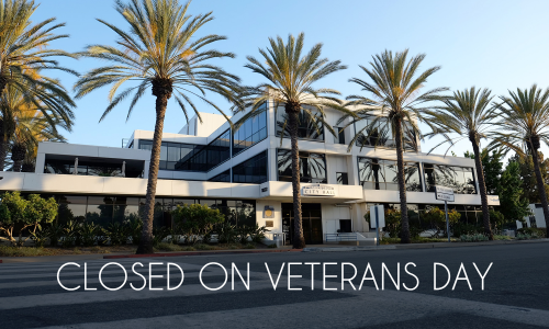 City Hall is closed on Veterans Day.