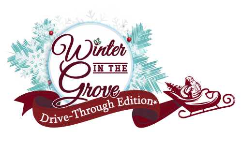 Winter in the grove drive-through edition logo