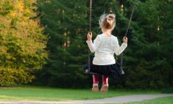 Stock photo of a girl on a swing.