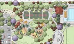 Woodbury Park master plan rendering.