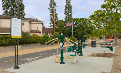 New fitness equipment at the Medal of Honor Bike &amp; Pedestrian Trail