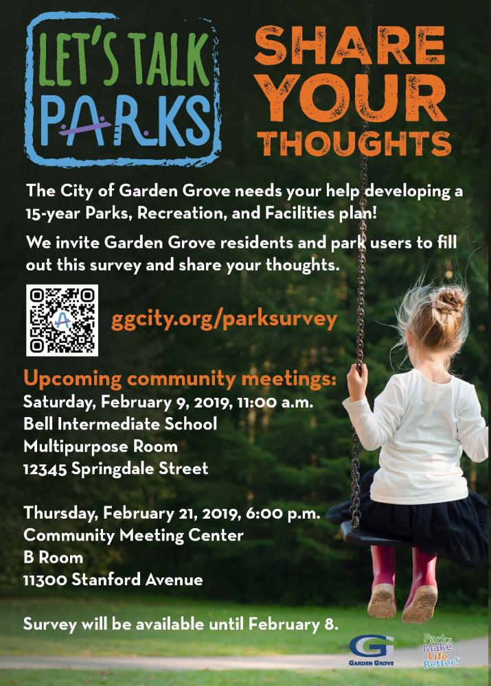 Park S Survey Deadline Approaching Soon City Of Garden Grove