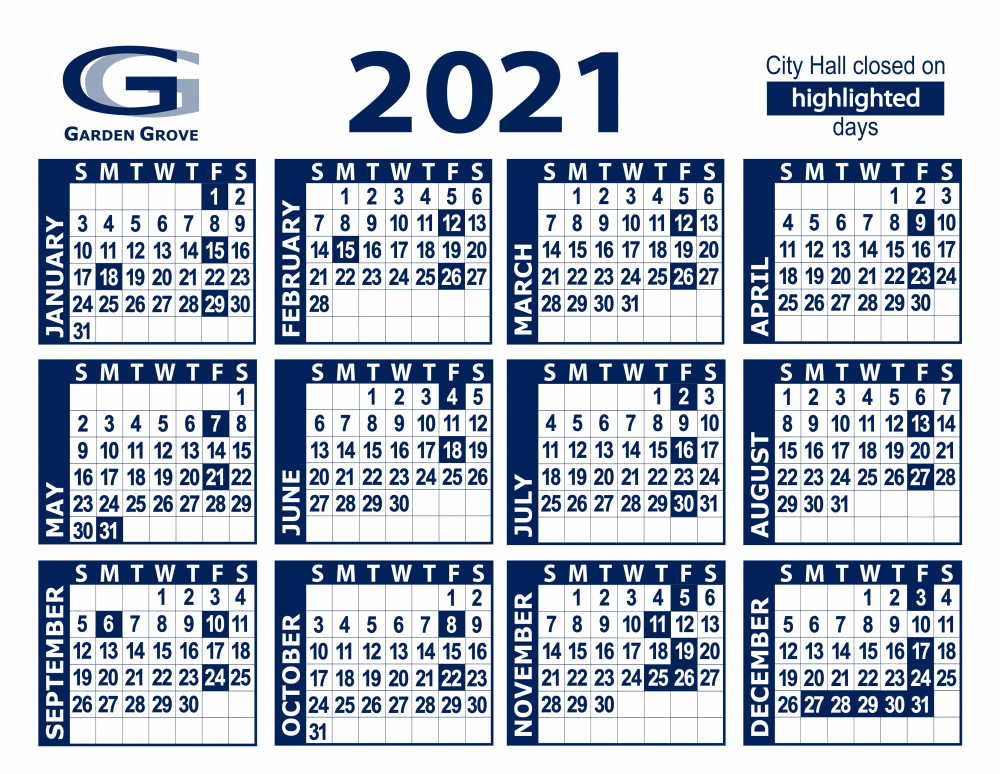 2021 Calendar
