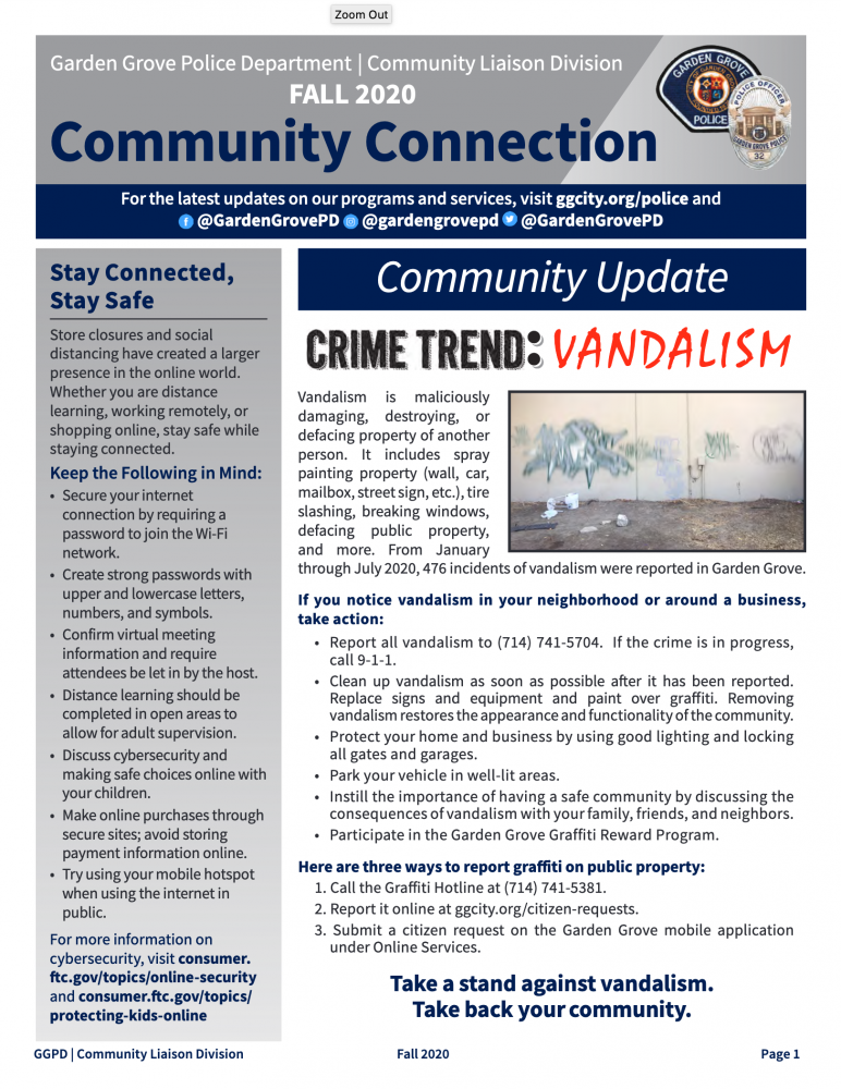Community Connection Newsletter - Fall 2020
