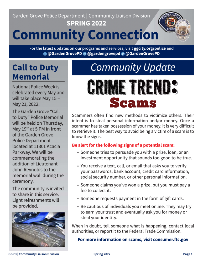 Community Connection Newsletter - Spring 2022
