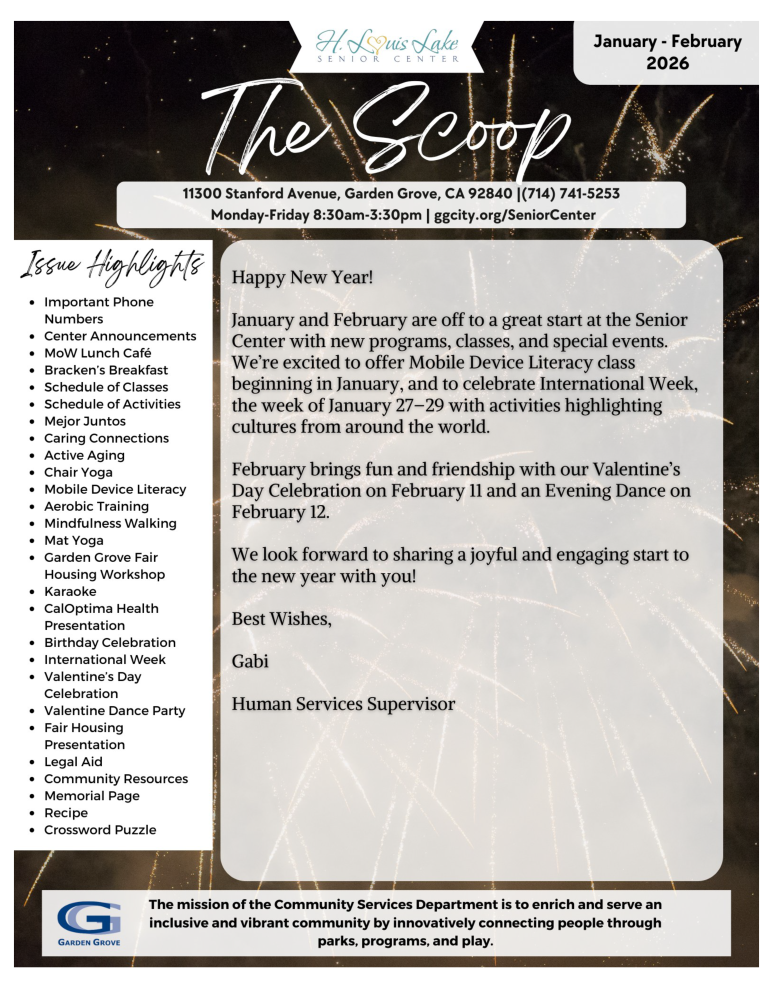 Senior SCOOP: Senior Resource Newsletter January/February 2026
