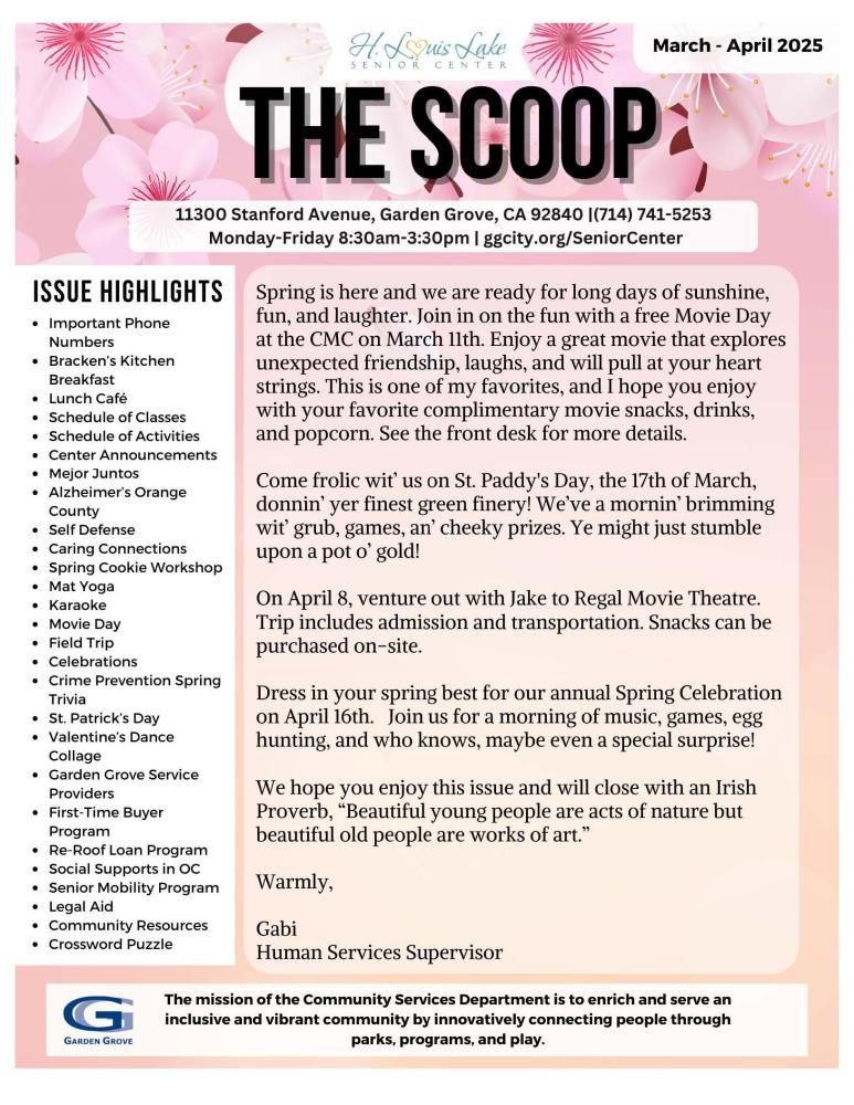 
Senior SCOOP: Senior Resource Newsletter March/April 2025
