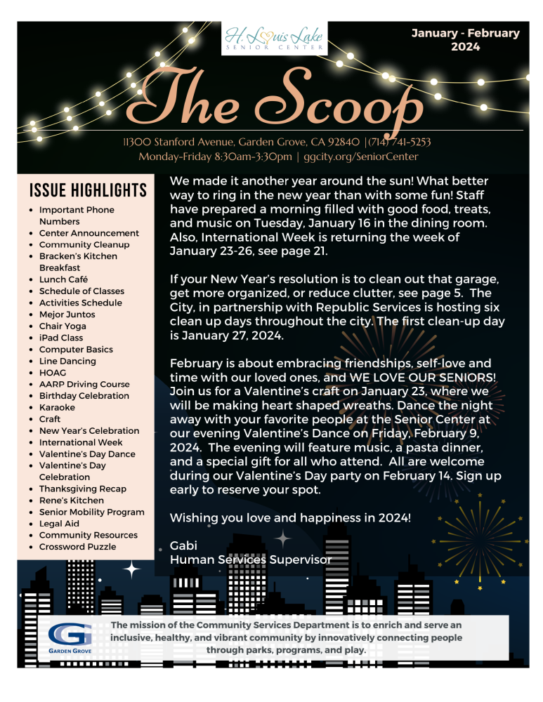 Senior SCOOP: Senior Resource Newsletter January/February 2024
