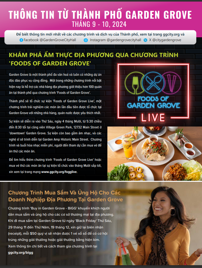 Vietnamese Newsletter - September/October 2024
