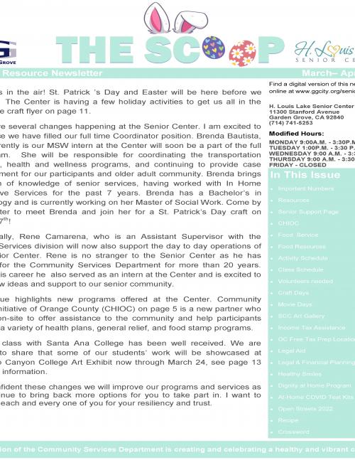 
Senior SCOOP: Senior Resource Newsletter March/April 2022
