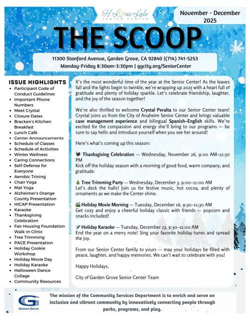 
Senior SCOOP: Senior Resource Newsletter November/December 2025
