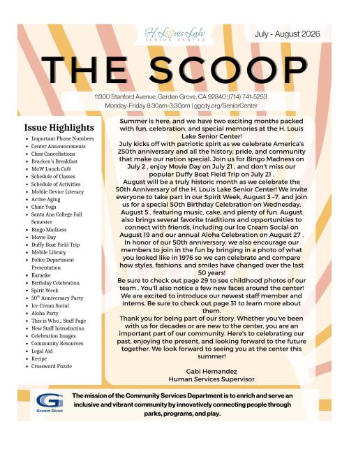 
Senior SCOOP: Senior Resource Newsletter July/August 2026
