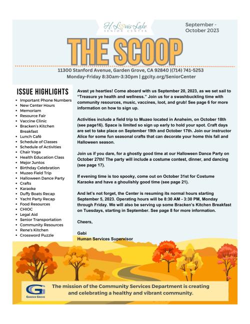 
Senior SCOOP: Senior Resource Newsletter September/October 2023
