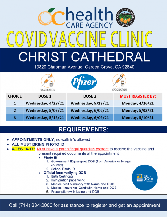 Christ Cathedral COVID-19 Vaccination Clinic