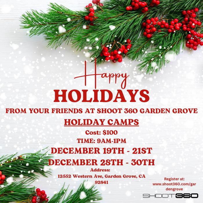 Shoot 360 Holiday Basketball Camp Flyer