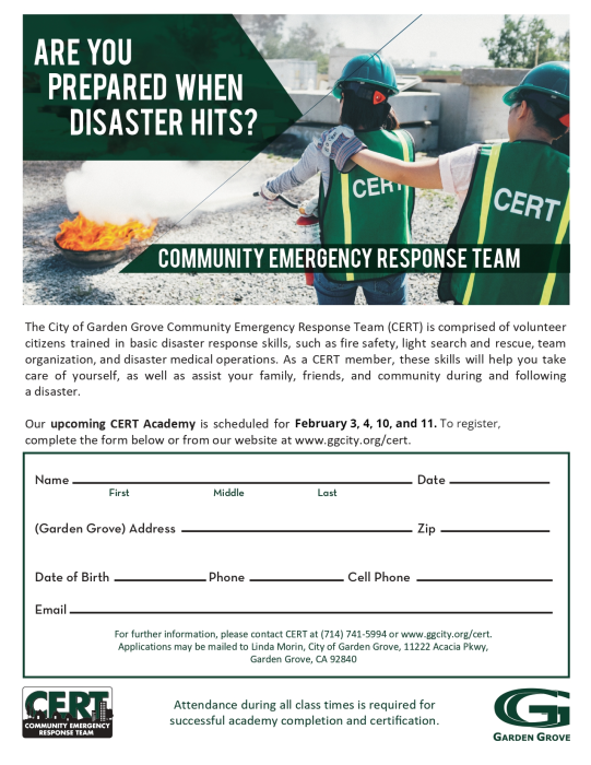 CERT Training Flyer 2023