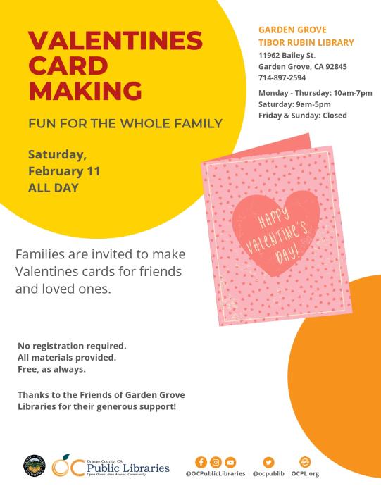 Valentine's Card Making Flyer