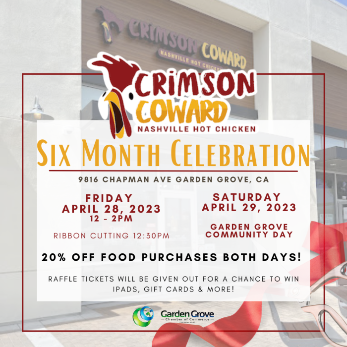 Crimson Coward Six Month Celebration_Flyer