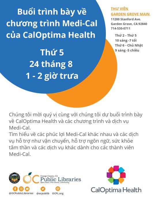 CalOptima Health Medi-Cal Presentation_Vietnamese Flyer