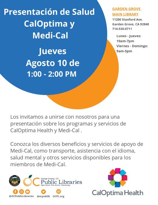 CalOptima Health Medi-Cal Presentation_Spanish Flyer