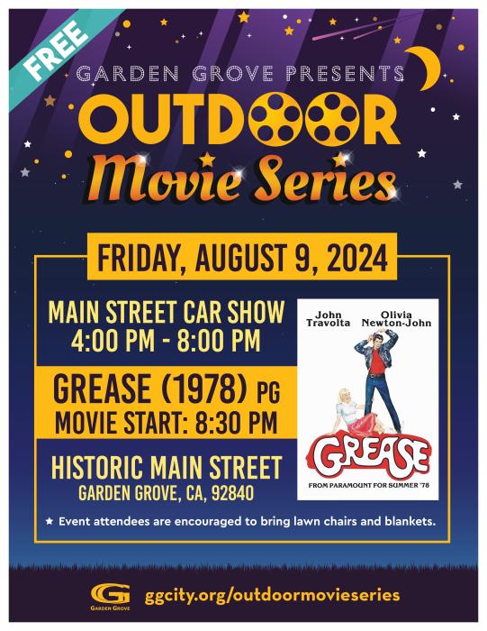 Outdoor Movie Series - Grease Flyer