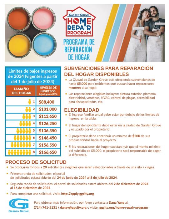 Home Repair Program Flyer - Spanish