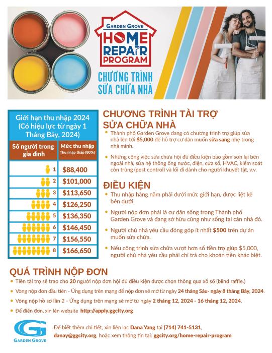 Home Repair Program Flyer - Vietnamese