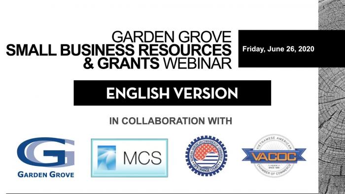 Garden Grove's Small Business Resources & Grants Webinar