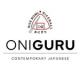 ONIGURU Contemporary Japanese restaurant logo with rice ball icon
