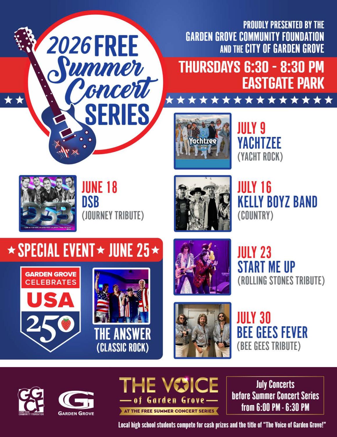 Free Summer Concert - Yachtzee (Yacht Rock) | City of Garden Grove