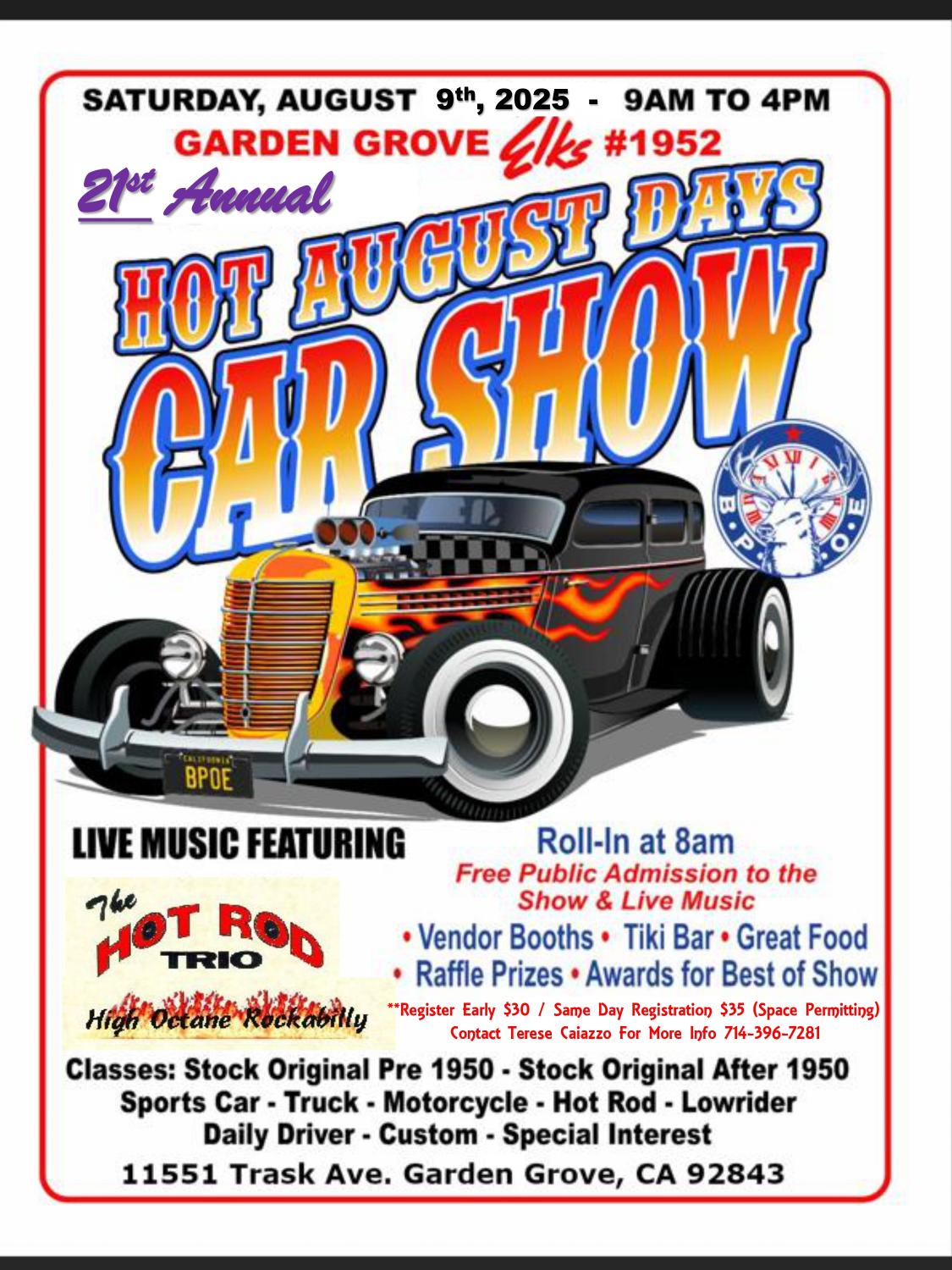 Garden Grove Elks Lodge #1952 - Hot August Days Car Show | City of