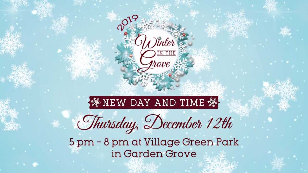 Winter in the Grove 2019-New Day and Time